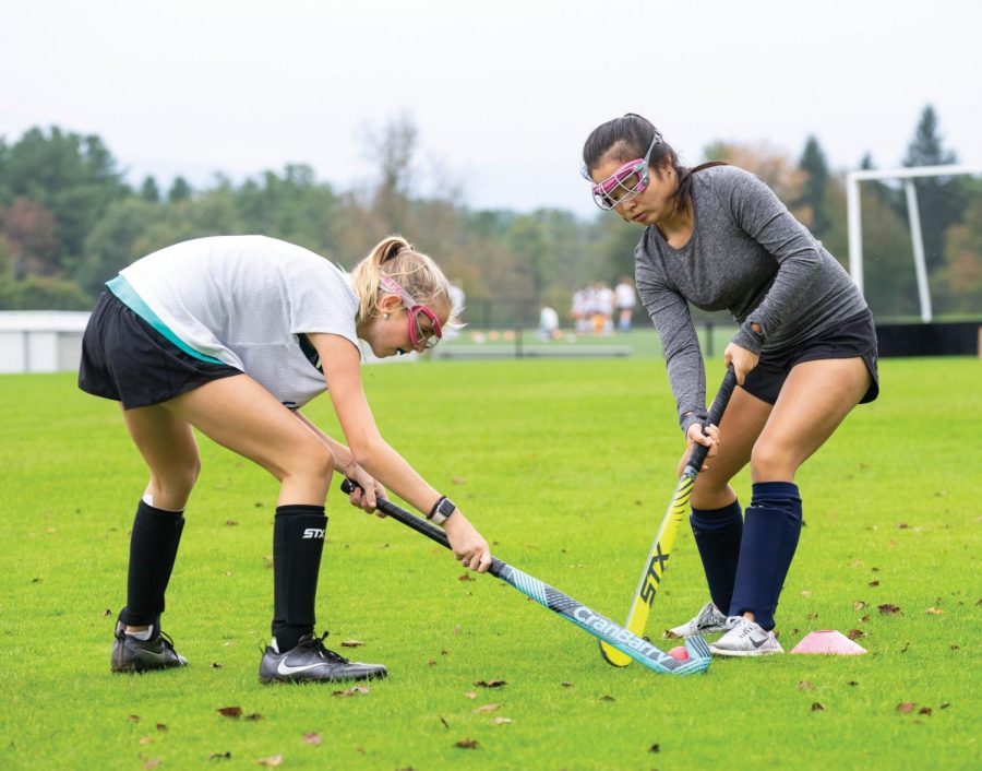Daphne Chao ’20 practices her stick skills.