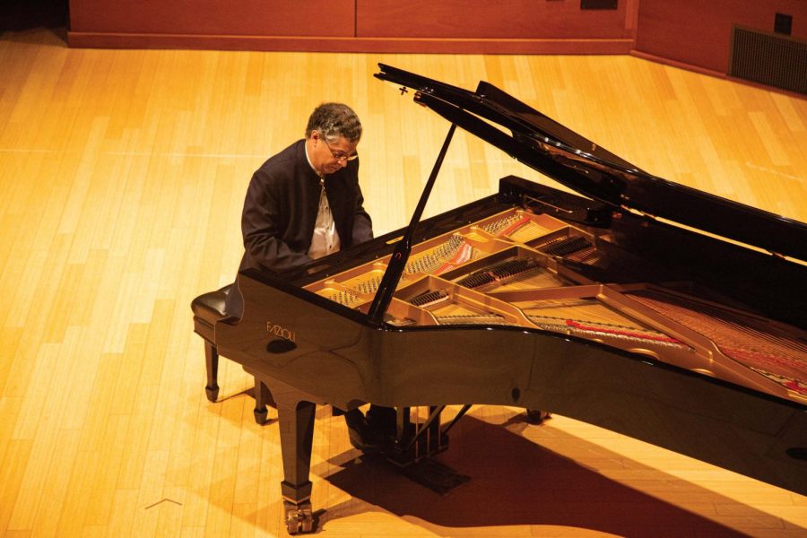 Pianist Leonel Morales performed four pieces in Elfers Hall last Friday.