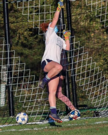 Tarantino practicing on Hoyt Field this October. Girls Varsity Soccer has been focusing on building skills and strength this season.