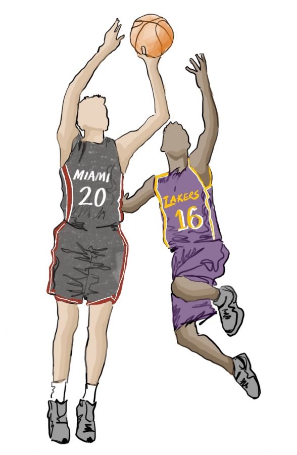 The Miami Heat and the Los Angeles Lakers face off in the NBA finals.