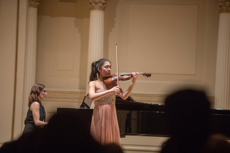 Choi performs in Weill Recital Hall at Carnegie Hall.