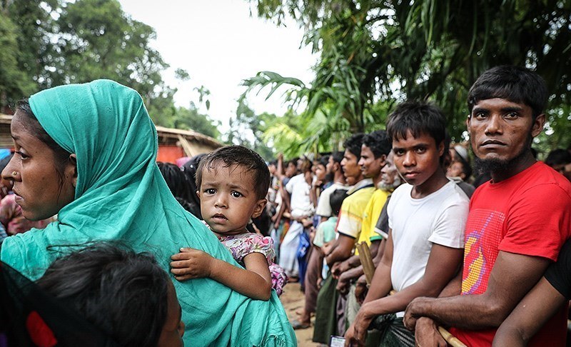 Displaced Rohingya in 2017.