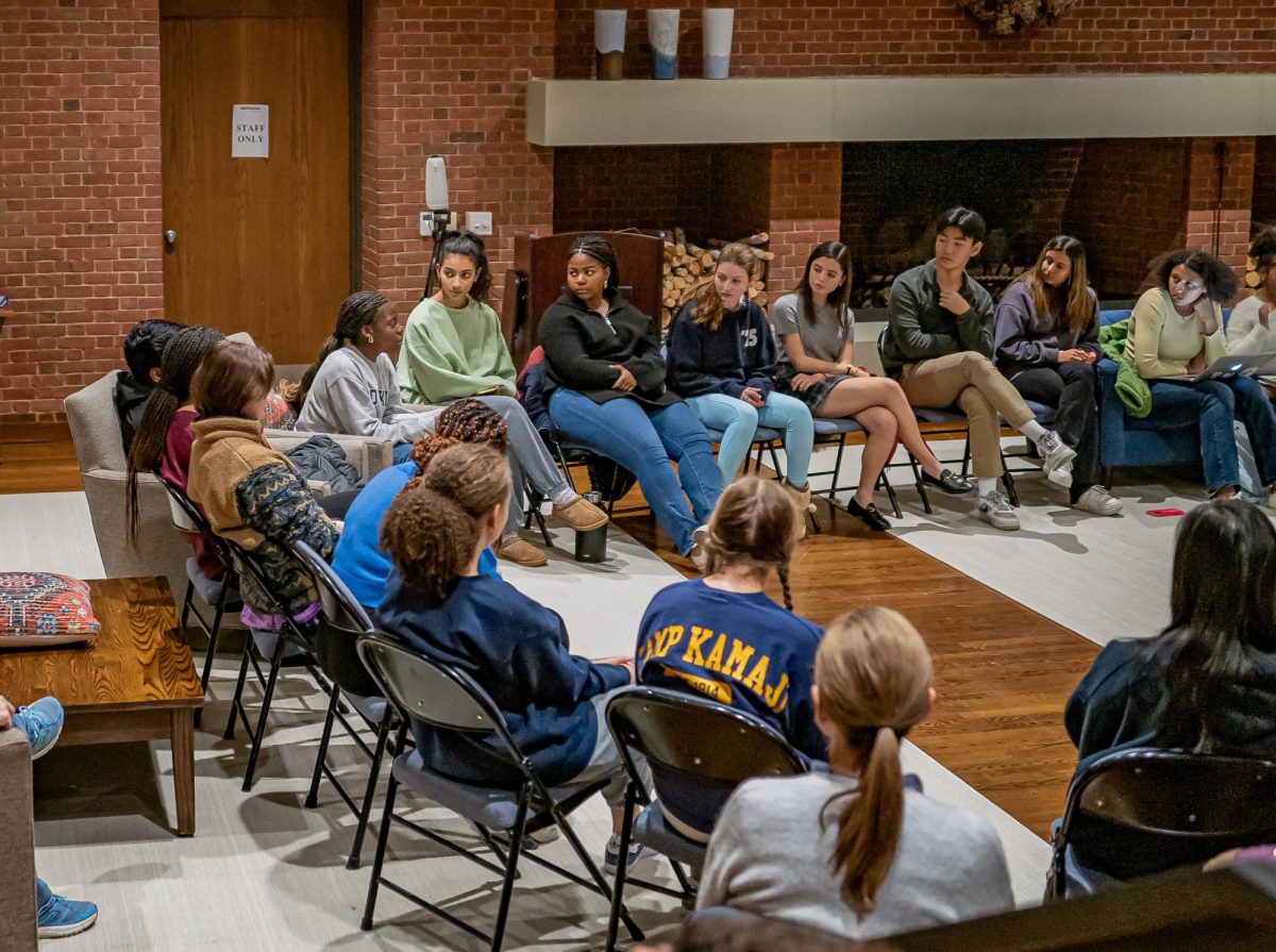 Students and faculty gathered in the Faculty Room on Sunday, January 15 for a community conversation on Hate at Hotchkiss.