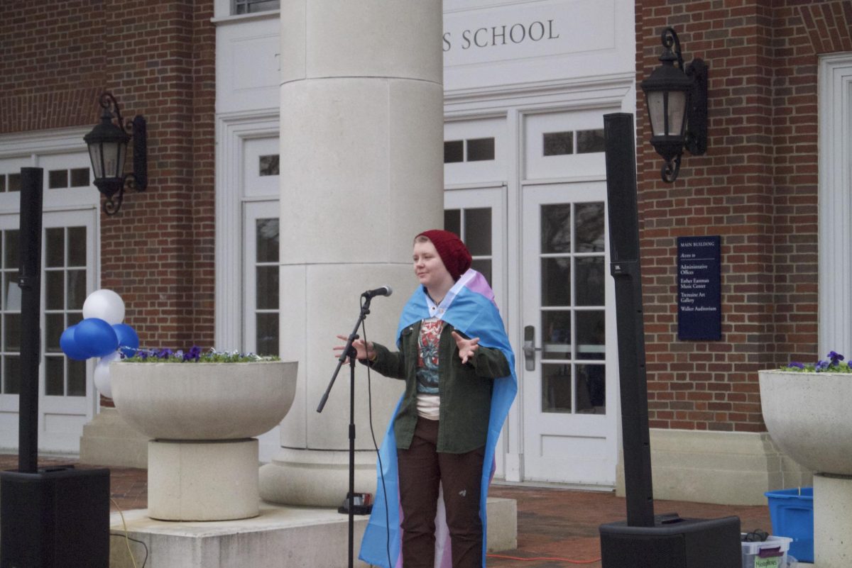 Aster Lufkin ’23, organizer of the walk-out for queer youth autonomy. 