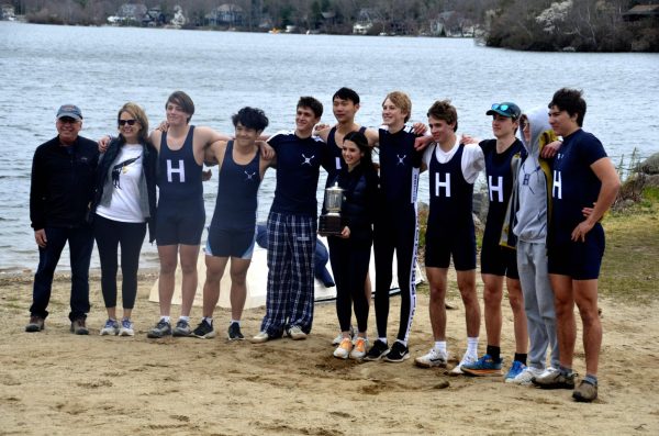 The victory was the first for a boys’ boat in the rowing program’s history.