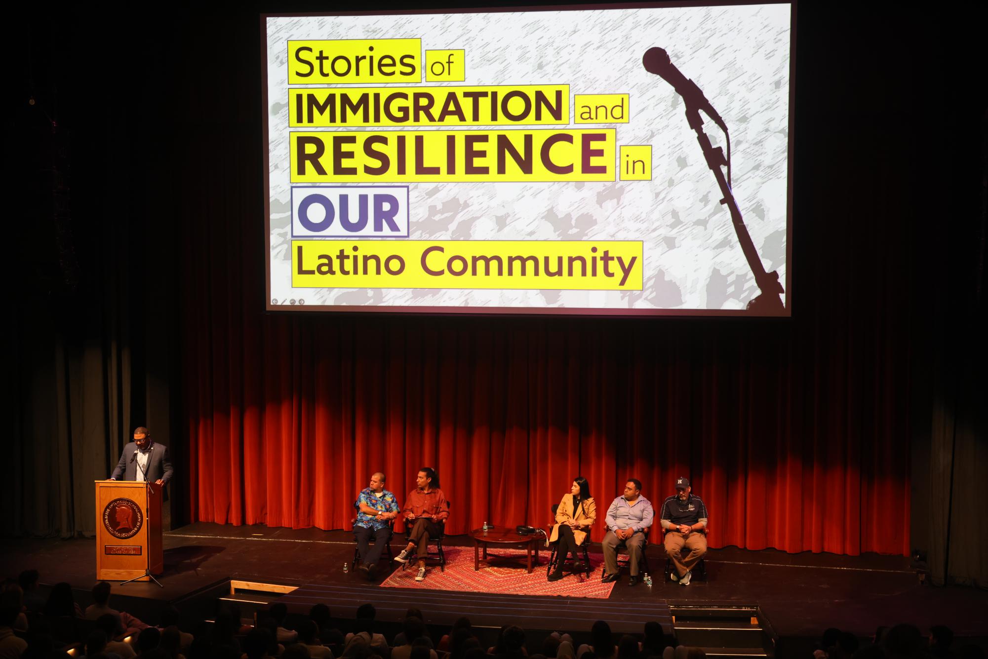 Local community members shared their stories during All-School.