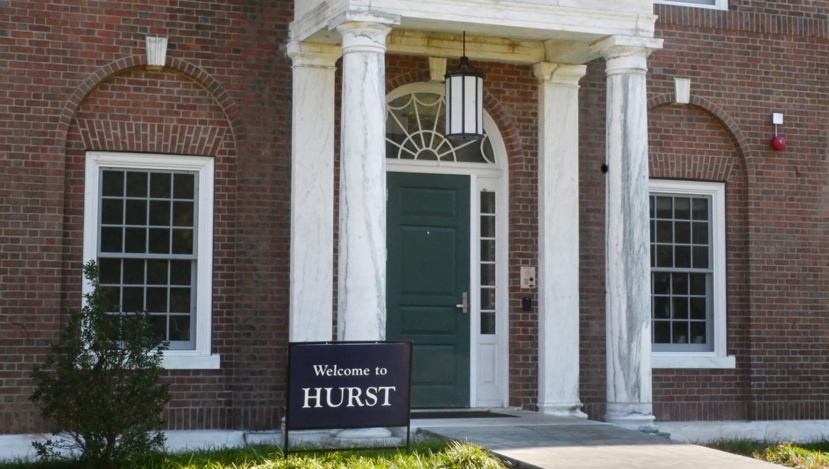 A new sign was placed outside the dormitory before the naming ceremony on Saturday, October 25.