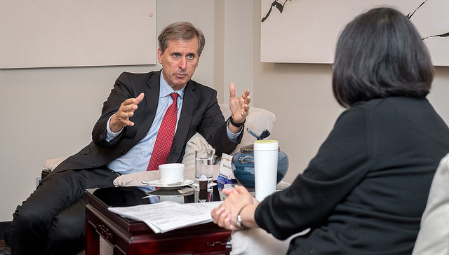 Mr. Busby meeting with former President of Taiwan Tsai Ing-wen. Mr. Busby served in the U.S. Department of State.