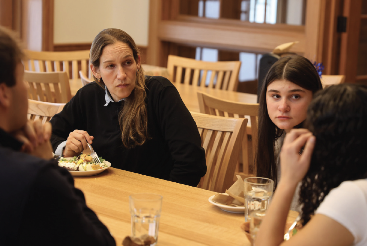 Dr. Rachel Fish spoke to faculty, attended classes, and had lunch with students.