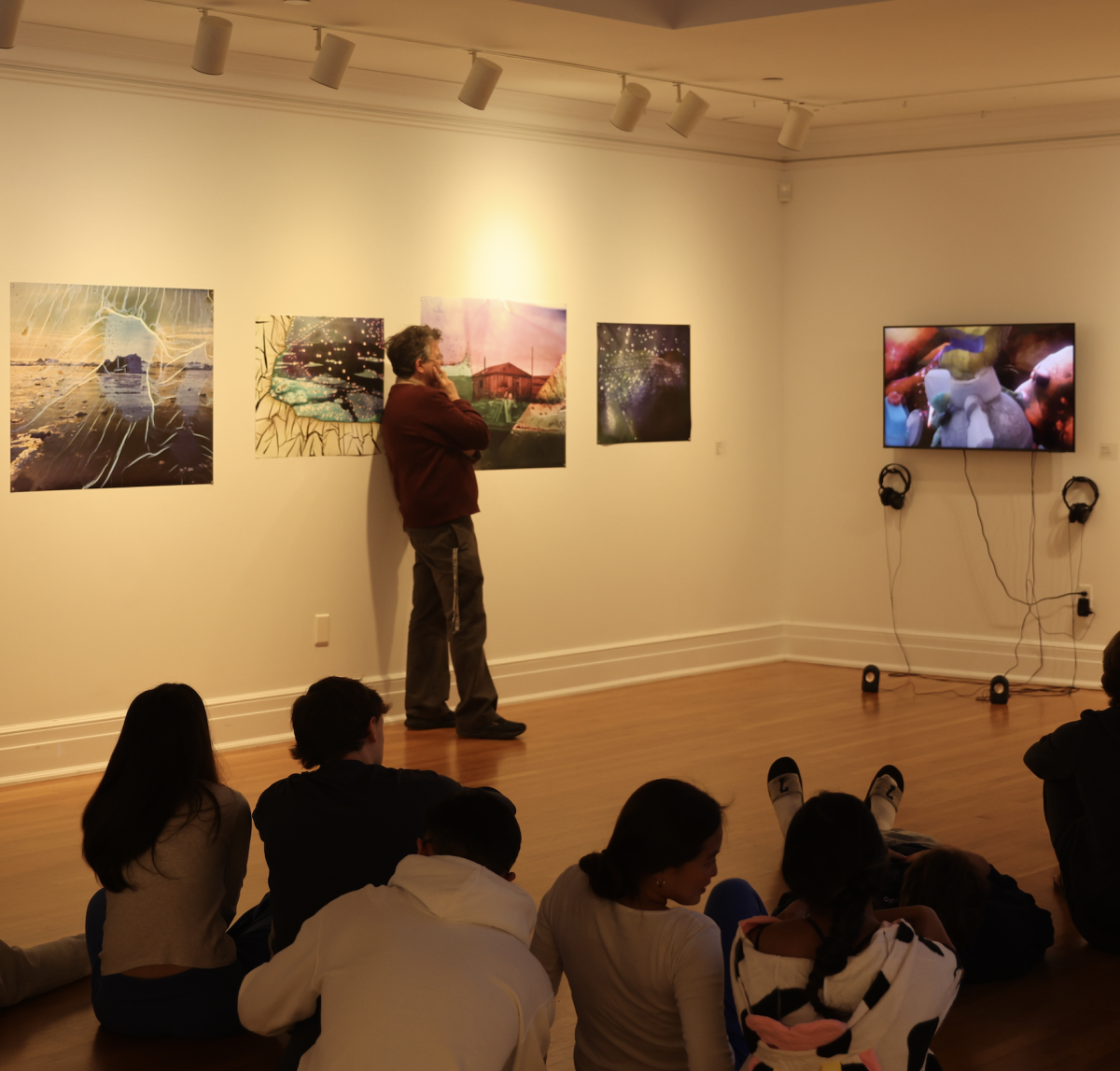 Mr. Lock spoke to students on Eco Day about the new exhibition.